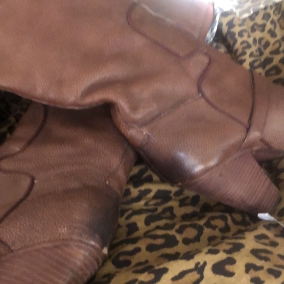 Sam Edelman size 8 brown/ cognac knee high brown stacked heel boots - Picture 15 of 16